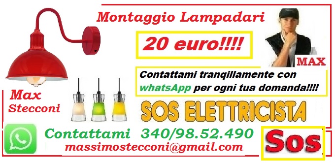 Montaggio lampadario Roma Torre Angela 20 euro