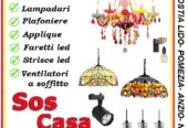 Montaggio lampadario plafoniera Roma Montesacro